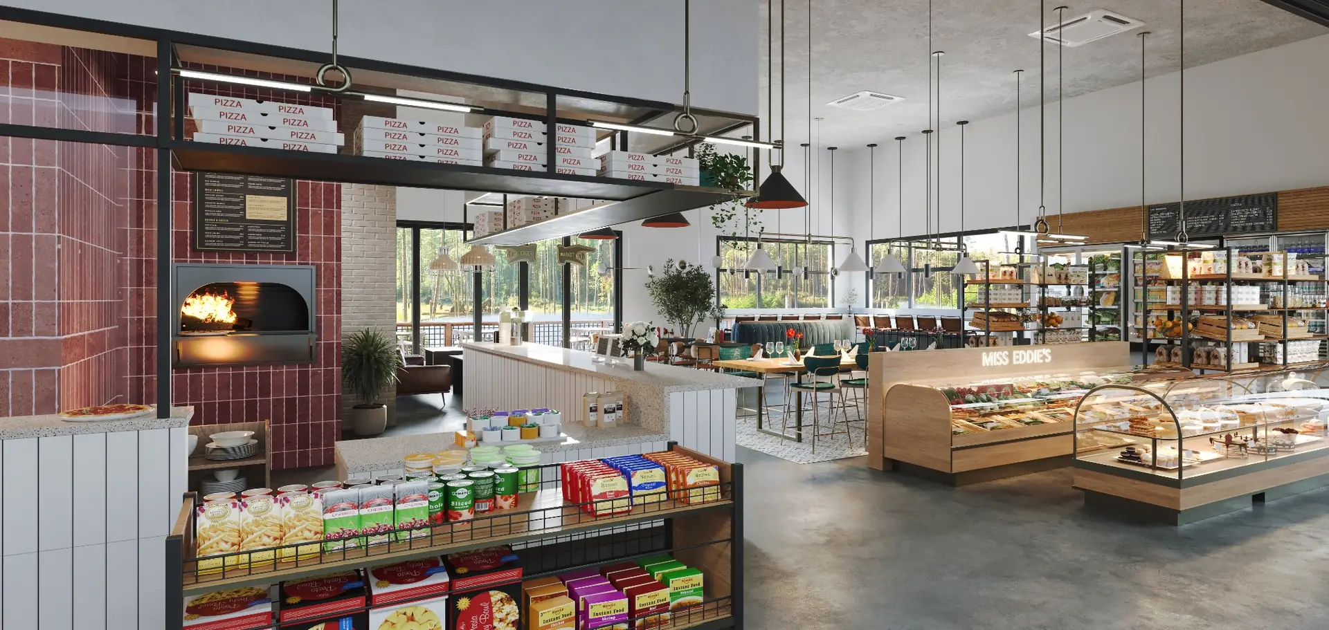 Miss Eddie’s Market & Café — interior rendering